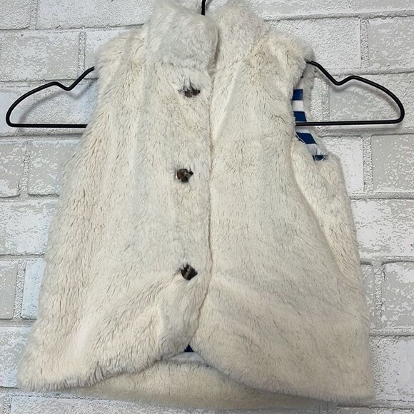 Hanna Andersson Girls Faux Fur Vest 90 3 - Picture 2 of 4